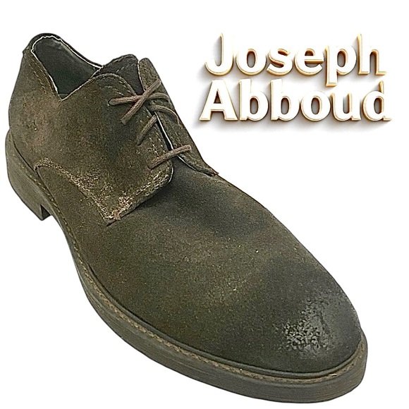 Joseph Abboud Men’s Oxford Dress Shoes Size 11 D Brown Distressed Suede Leather